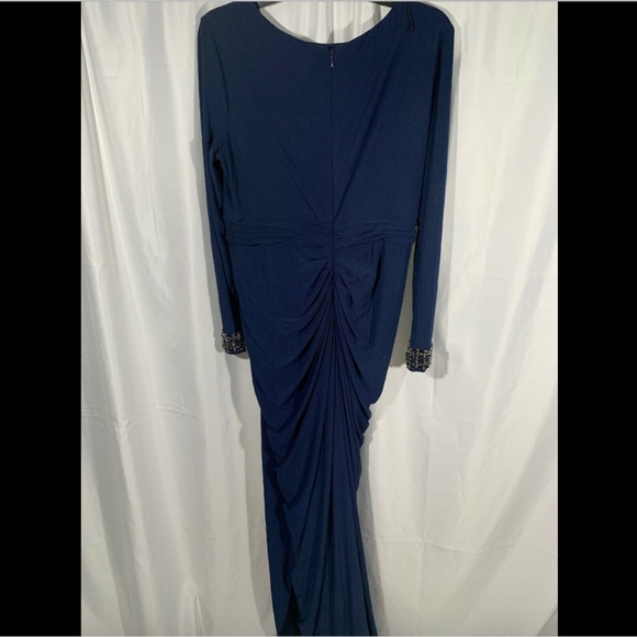 EUC Adrianna Papell Beaded Jersey Gown in Midnight‎ SZ 12 - Picture 7 of 8
